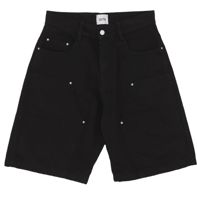 Heren korte jeans Serena Heart short zwart