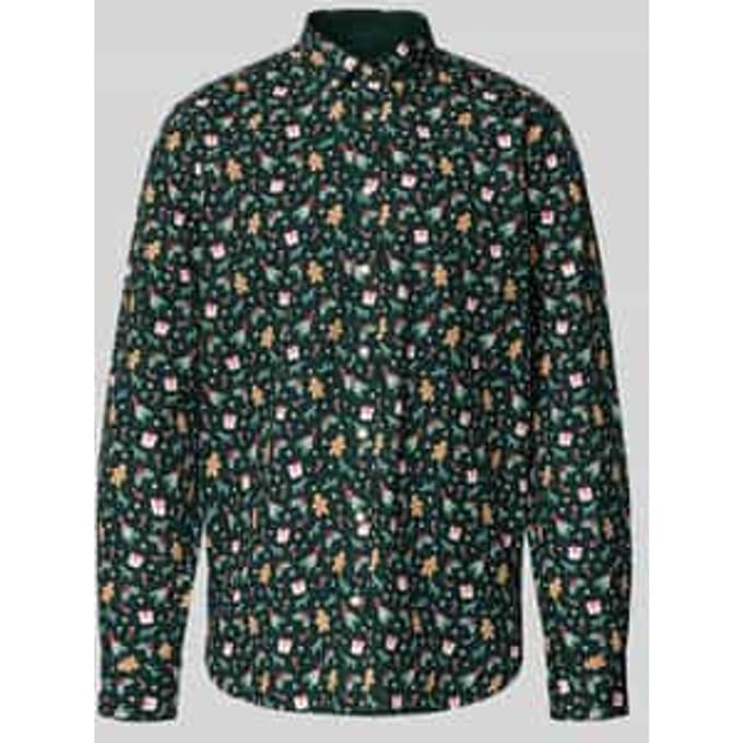Regular fit vrijetijdsoverhemd met kerstmotief