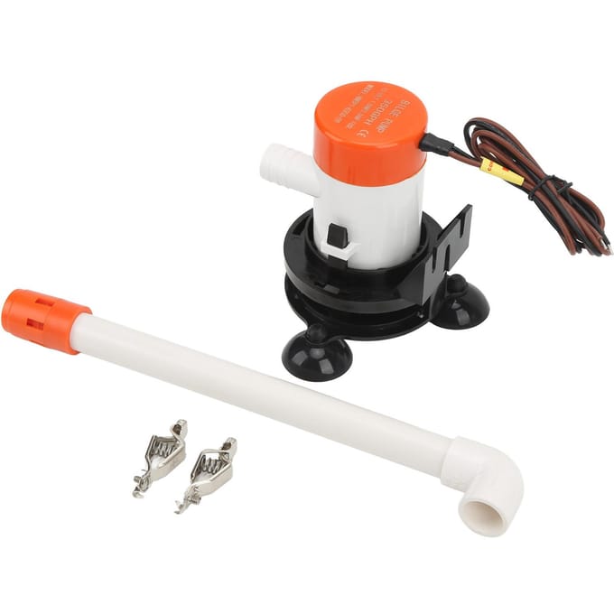 350GPH 12V Livewell Aasbak Beluchtingspomp Dompelbaar Draagbaar Bodem Zuignap voor Marine Boot