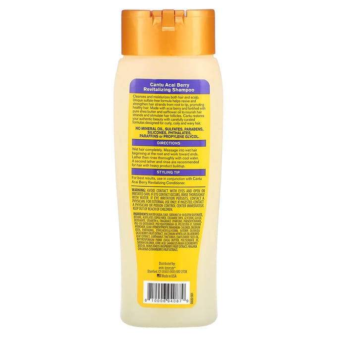 Cantu, Revitalizing Shampoo, Acai Berry, 13.5 fl oz (400 ml) yellow