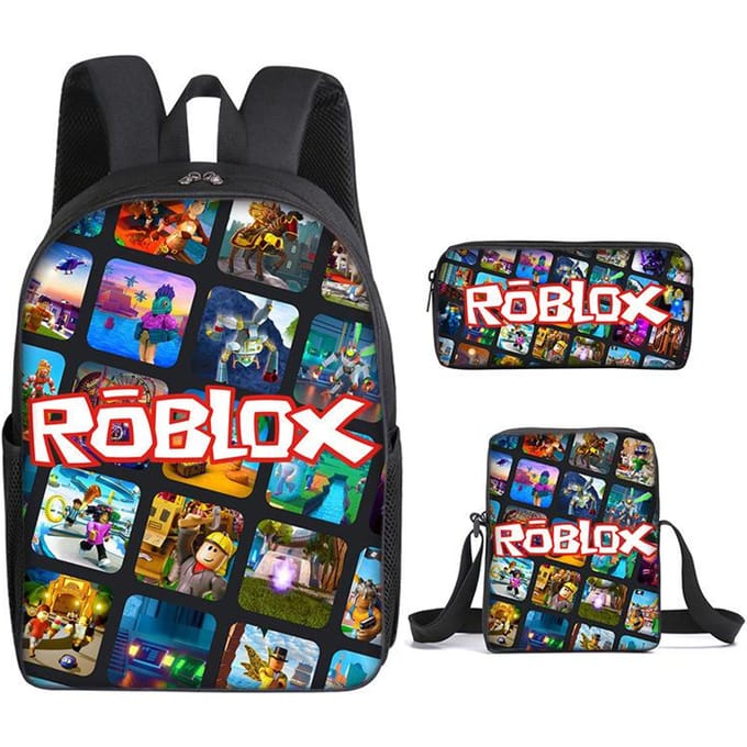 Roblox Student Schooltas Basisschool en Middelbare School Rugzak Modetrend Rugzak Drie Delig Set Backpack