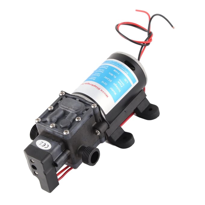 Elektrische Membraan Zelfaanzuigende Hogedruk Waterpomp Met Drukschakelaar 24V 100W