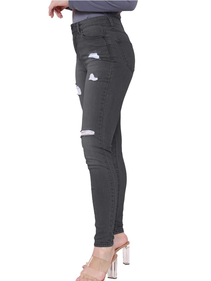 Enzo | Dames Skinny Stretch Ripped Jeans