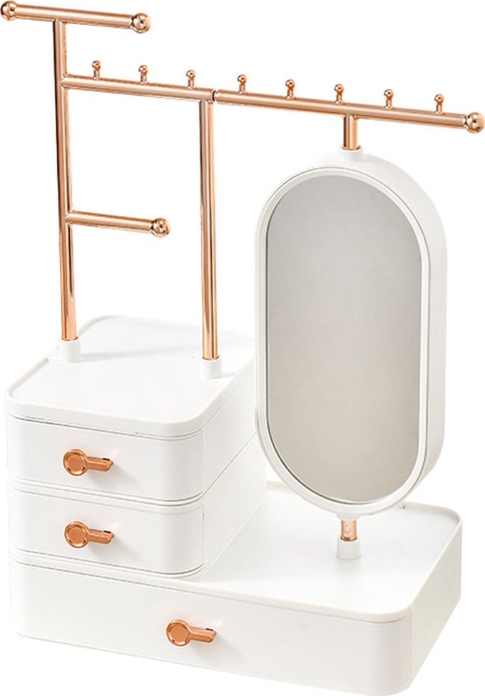 Cosmetische opbergdoos/high-end prachtige dressing box/multifunctioneel sieradenrek/sieraden opbergdoos Wit