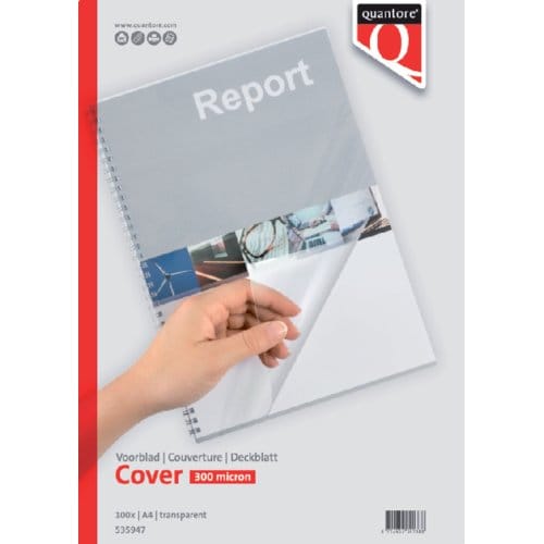 Voorblad Quantore A4 PVC 300 micron transparant 100 stuks