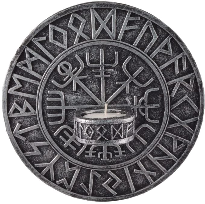 Theelichthouder Vikingkompas Vegvísir - aan de muur te bevestigen
