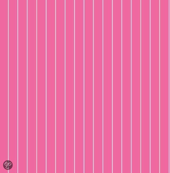 Dutch Wallcoverings Kinderbehang - Papierbehang - Streep - Roze/Wit