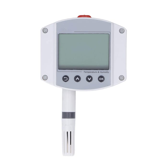 Temperatuursensor Vochtigheidstransmitter Wandmontage LCD-display 4‑20mA voor Machineapparatuur white