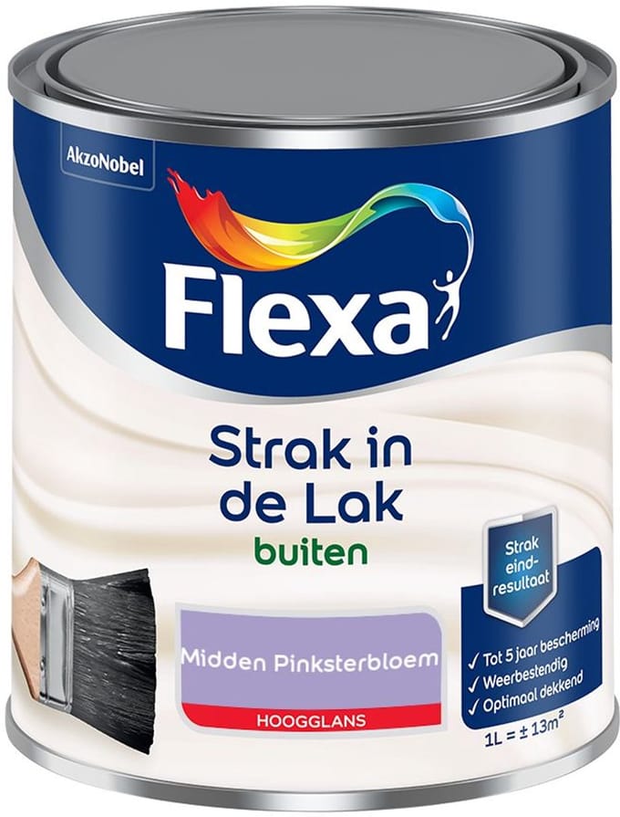 Flexa - Strak In De Lak Buitenlak Hoogglans - Midden Pinksterbloem - Mengverf - 1 L