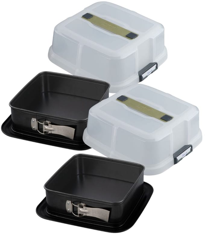 Set van 2 Vierkante scharniervormen met deksel 23 cm Zenker Bake Click and Go
