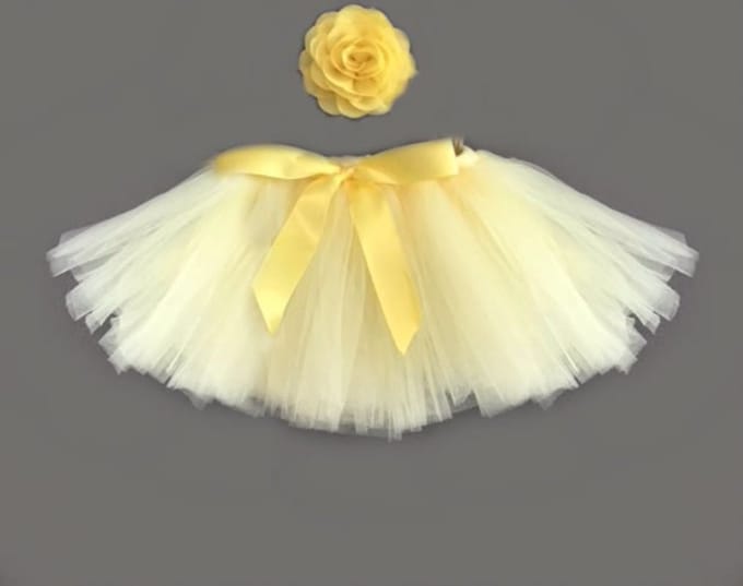Tutu set - Geel baby 0-6 maaden