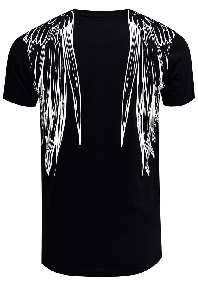 T-shirt met effen Amerikaanse print