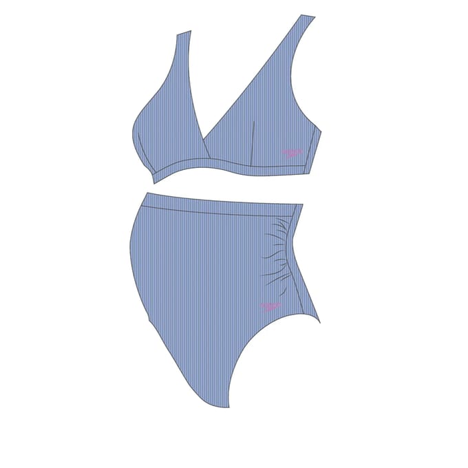 Speedo Maternity High Waisted 2 Piece Dames - Blauw - Maat M