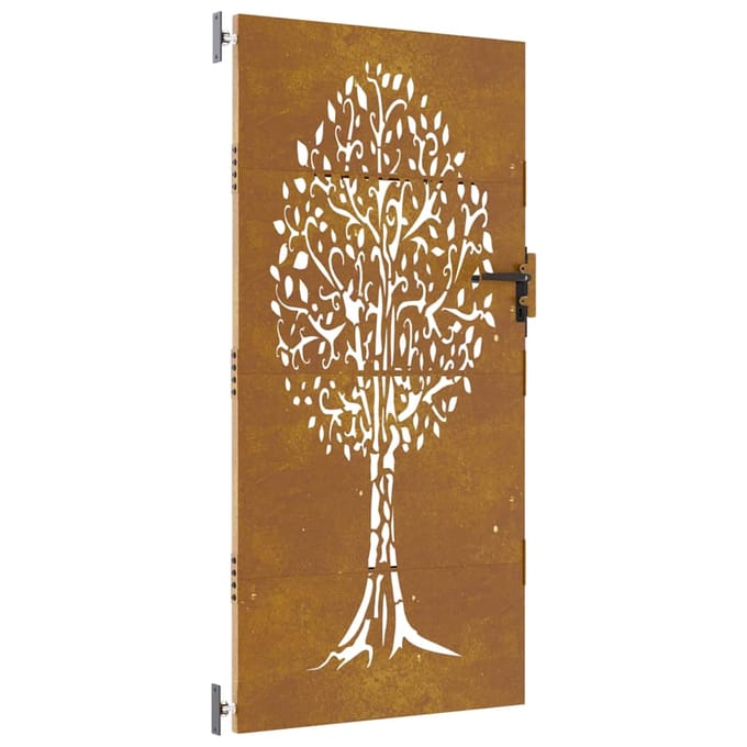vidaXL Tuinpoort 85 x 175 cm Poedergecoat staal Zwart Vergrendelbaar