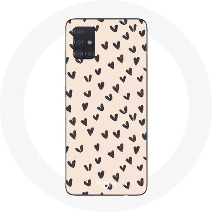 Samsung Galaxy A51 hoesje De abstracte zwarte achtergrond van de hartentextuur