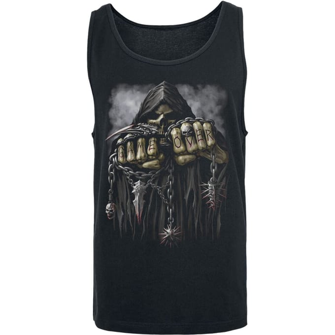 Spiral - Gothic Tanktop - Game Over - S tot M - voor Mannen - zwart