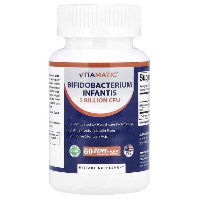 Vitamatic, Bifidobacterium Infantis, Gélules DRcaps® Hypromellose, 60 Gélules