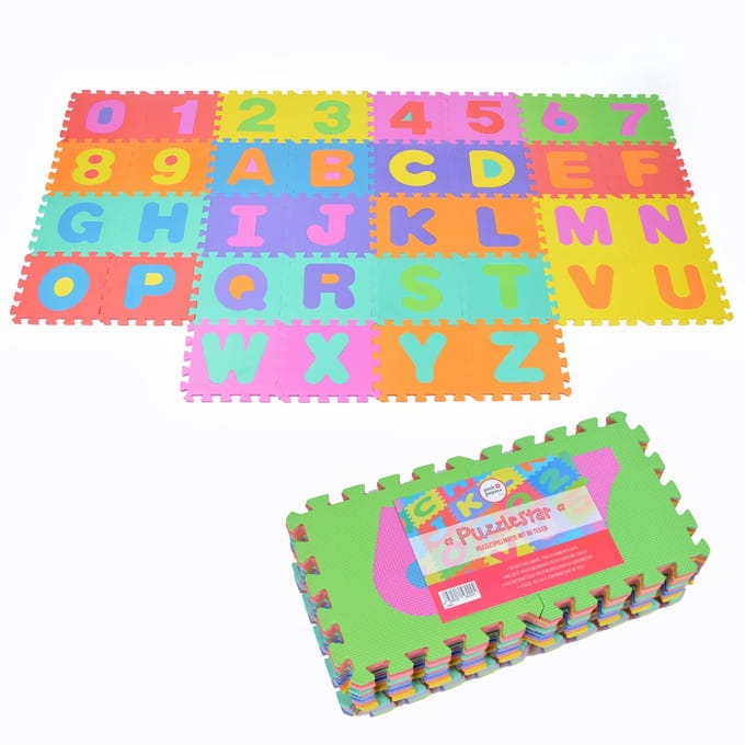 Pink Papaya Puzzelmat met letters en cijfers Puzzlestar ABC/123