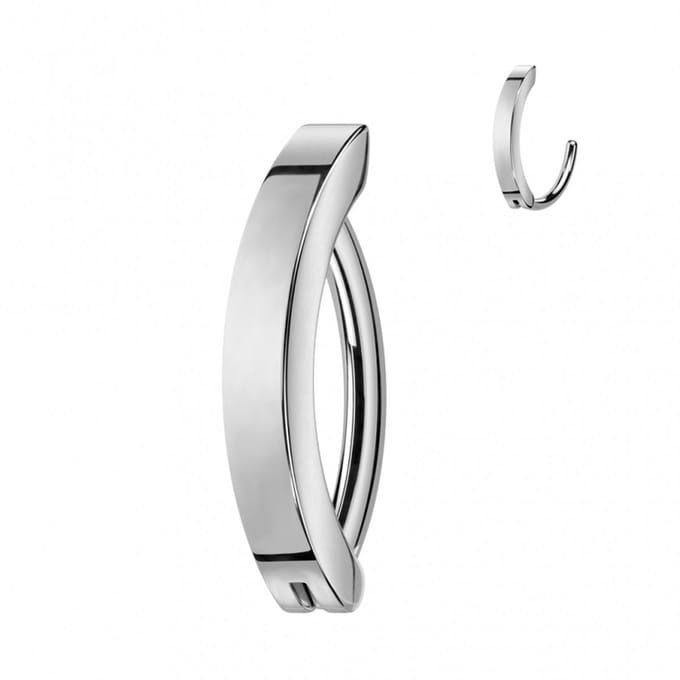 Piercing ovaal strak design titanium - LMPiercings