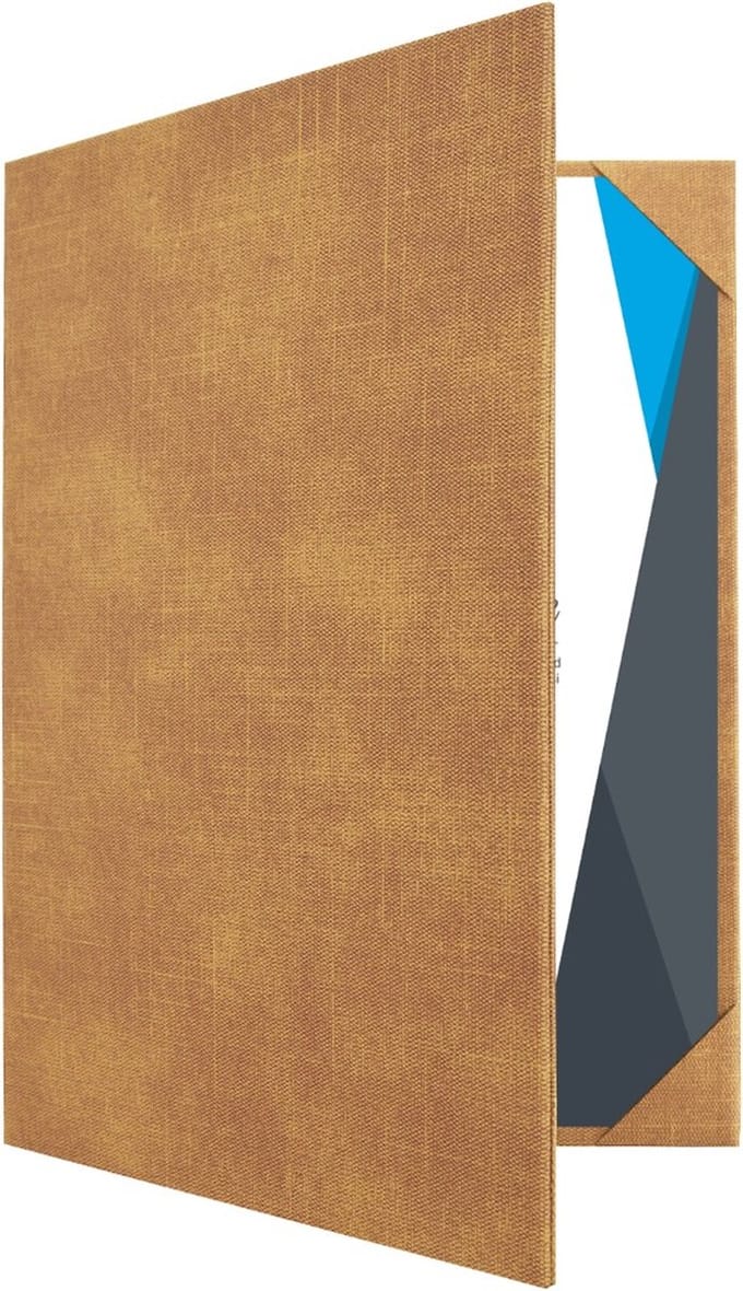 Goodline® - Rapportmap / Diplomamap / Certificaat Mappen - 2x A4 - Jute