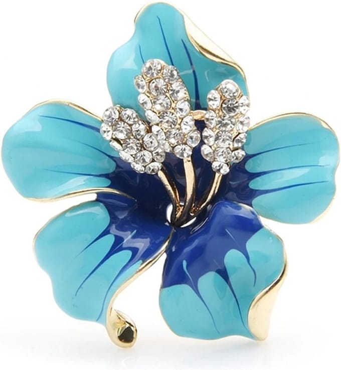 Broche 018 Bloem blauw