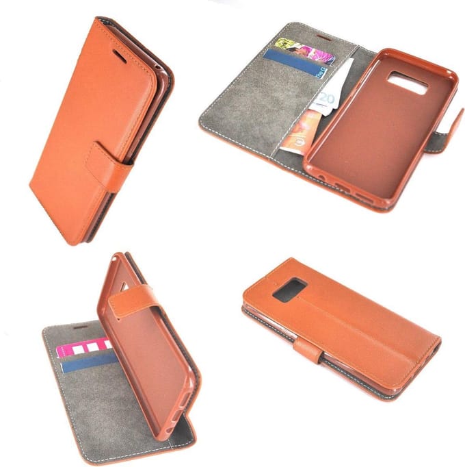 Lichtbruin Effen Wallet Bookcase Hoesje Geschikt voor Samsung Galaxy S8