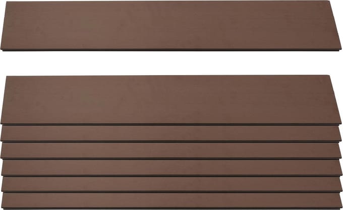 Set van 7 lamellen voor WPC privacyscherm Sarthe, windschermplanken, ca. 1 vierkante meter, MVG-gecertificeerd ~ 90cm, bruin