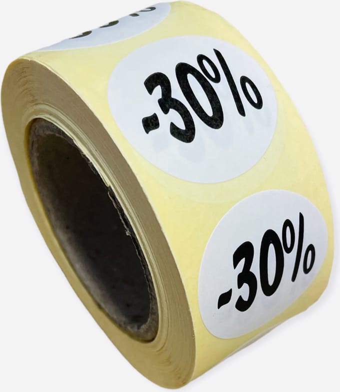 Etiketten Rond 27 mm Wit 30%