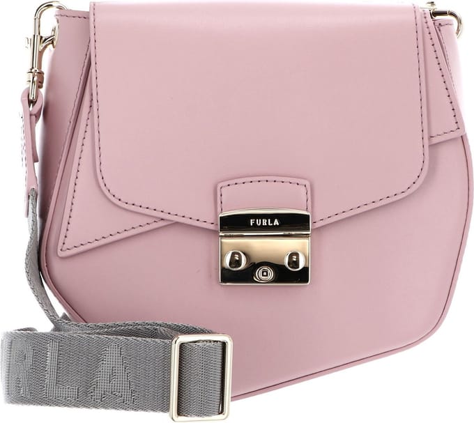 FURLA Leren Schoudertas Light Gold Crossbody Alba + Light Silver Roze
