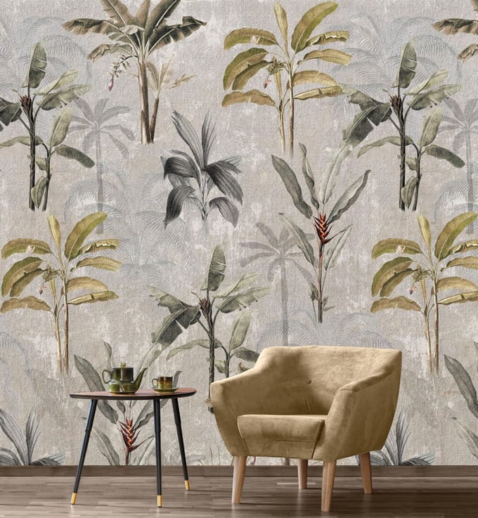 INGK - Palm Trees Gray - Behang