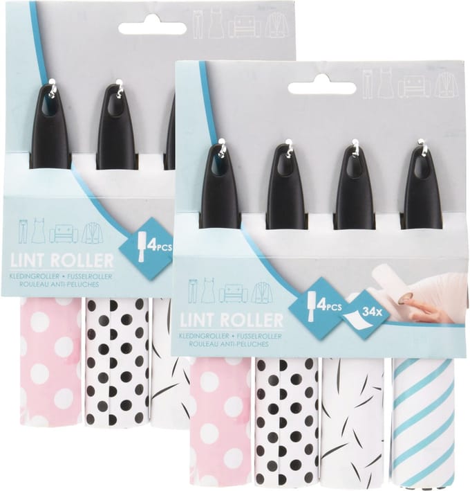 Kledingroller set - 2x - kleefroller - kledingborstel - pluizenroller voor kleding of meubel - pluizenverwijderaar