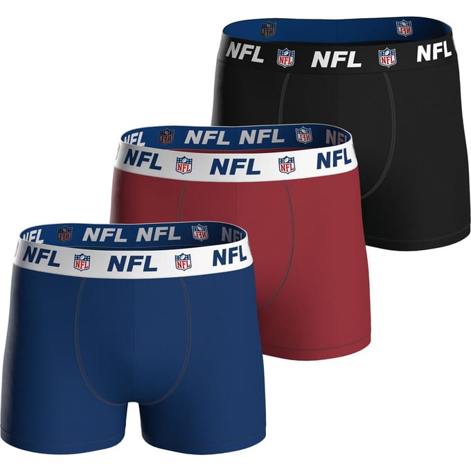 NFL Shield Logo 3-Pack 95% Cotton Boxers | Navy/Red/Black Size M voor Sport Fanzone