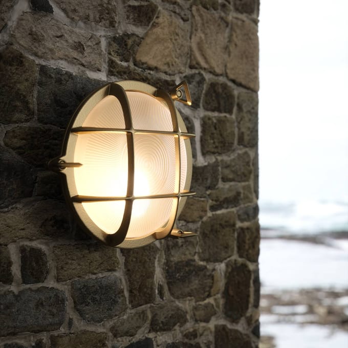 Nordlux Buitenwandlamp Polperro, messing