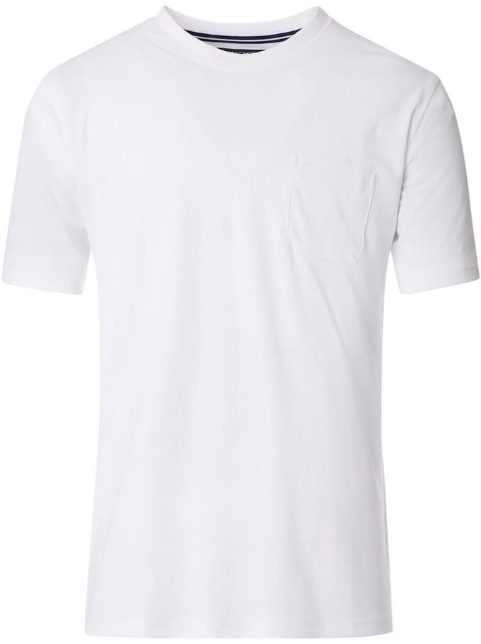Casa Moda T-shirt Met Borstzak 913699100-000 Wit - XL