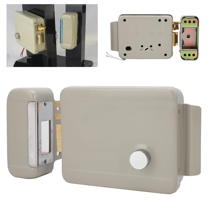 Kit de gâche électrique pour contrôle d'accès communautaire 2 voies parlantes 2 ?Fil Électromagnétique gray