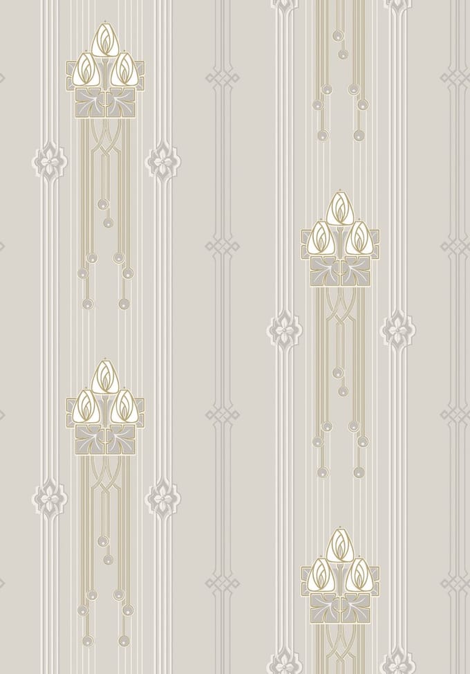 Boråstapeter Vliesbehang 4171 - Alla Tiders Hus - Art Deco Grijs - 53cm x 10.05m