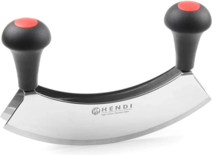 HENDI Dubbel wiegemes – ergonomisch ontwerp – zwart – 215x150 mm