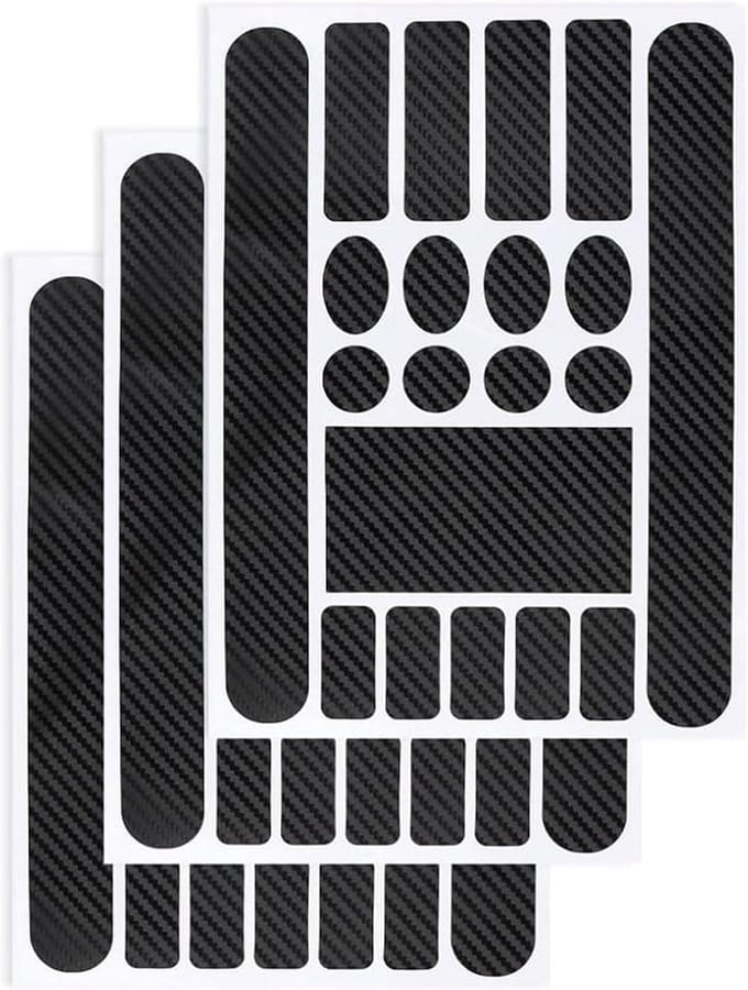 3x Fiets Framebescherming Set - Carbon Effect Stickers voor Kettingschade en Krassen