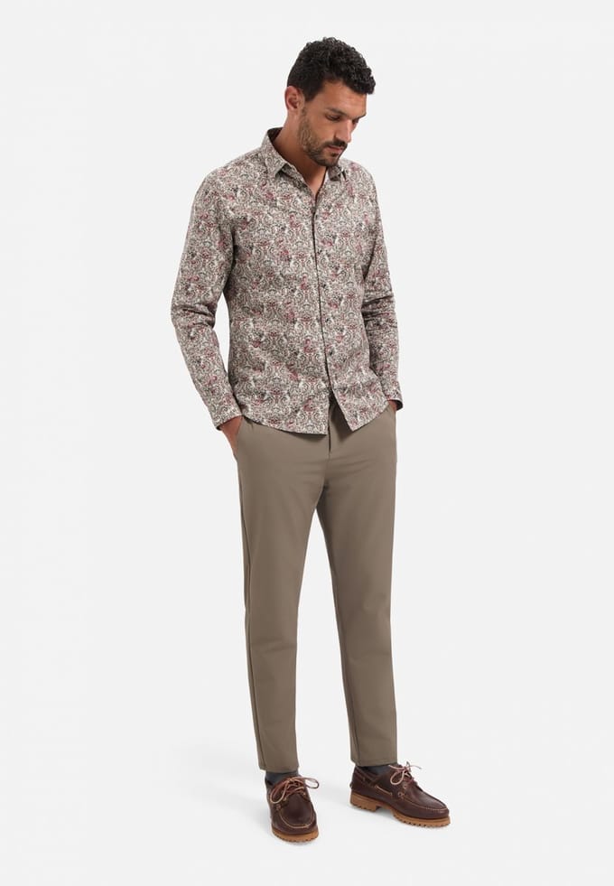 No Excess Shirt Stretch Allover Printed Dark Grey Größe: S | Casual hemden Outlet | Herren | Grau