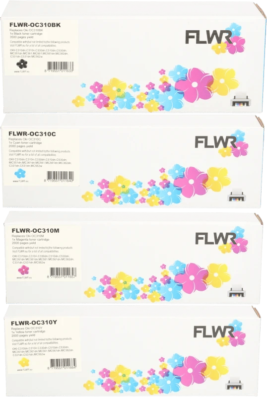 FLWR - Toners / Oki 44469 multipack / zwart en kleur / Geschikt voor Oki