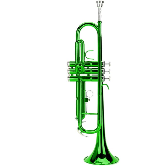 Messing Trompet Muziek Blaasinstrument met Assistent Gereedschapsset (Groen) green