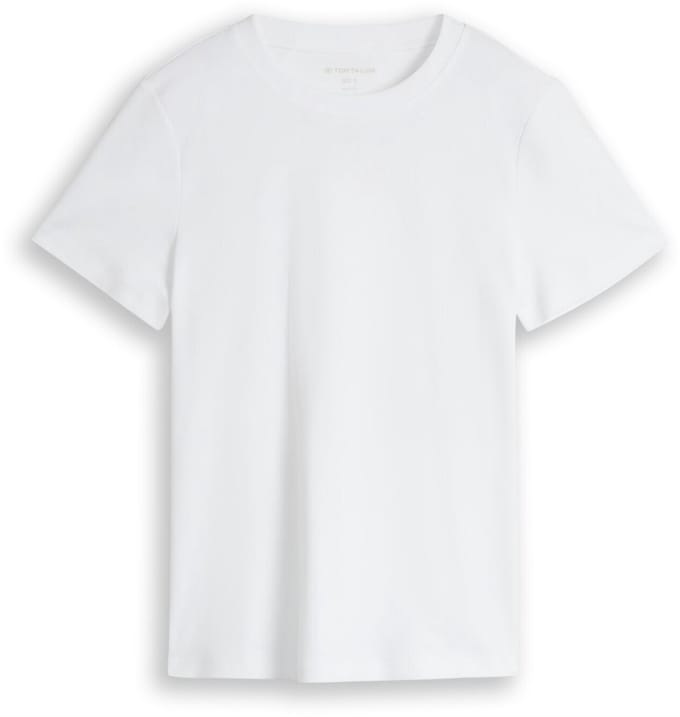 Tom Tailor - Basic T-shirt van katoen - Maat L - White