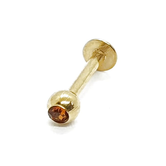 Goud Met Steentje - Tragus / Helix / Labret Piercing