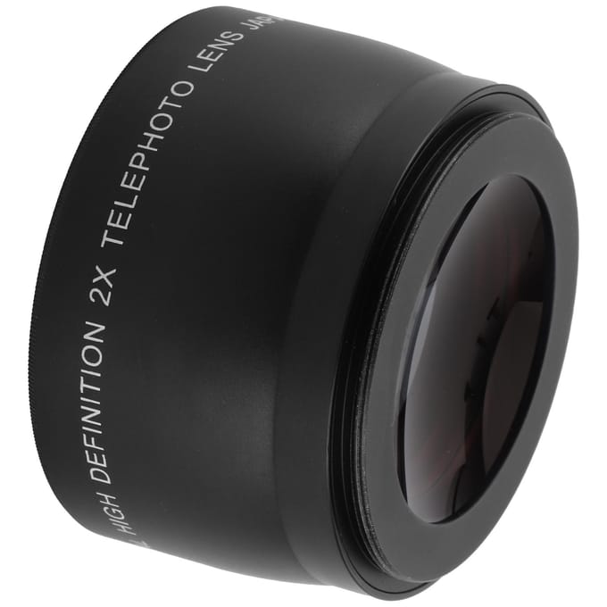 2X Telelens met Optisch Glas voor Camera Lens met Filterdiameter van 55mm2.2in black