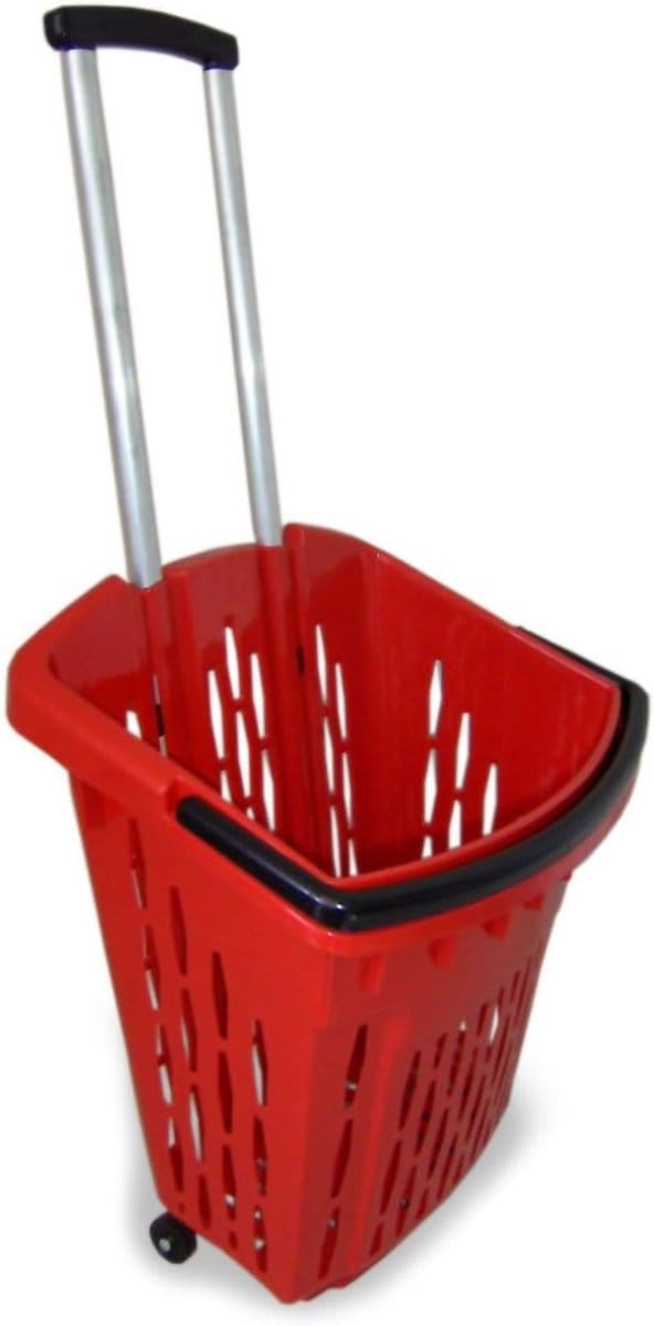 Core® Winkeltrolley - Trolley - Boodschappentrolleys - 40 Liter - Winkelwagen - Rood - 58cm x 16cm x 48cm