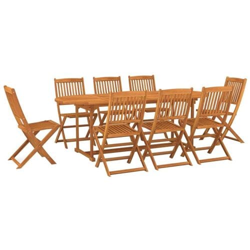 vidaXL - 9-delige - Tuinset - 220x90x75 - cm - massief - acaciahout