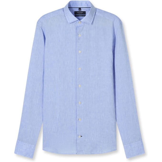 OLYMP Signature Casual Overhemd, Tailored Fit, Kent, Bleu