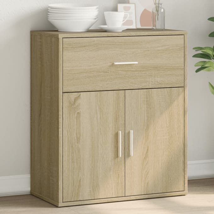 vidaXL - Dressoir - 60x31x70 - cm - bewerkt - hout - sonoma - eikenkleurig