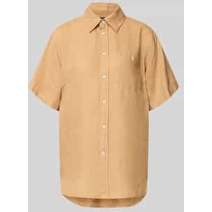 Oversized overhemdblouse van puur linnen