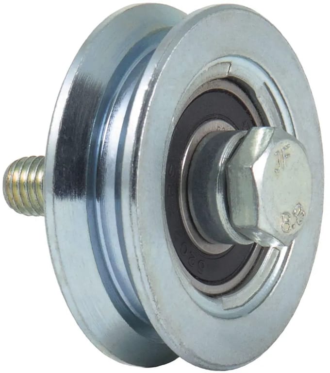 60 mm V-groefwiel met 1 kogellager
